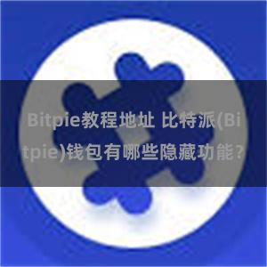 Bitpie教程地址 比特派(Bitpie)钱包有哪些隐藏功能？