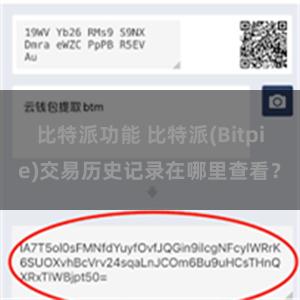 比特派功能 比特派(Bitpie)交易历史记录在哪里查看？