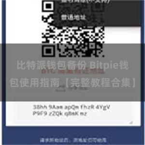 比特派钱包备份 Bitpie钱包使用指南【完整教程合集】