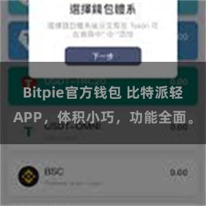 Bitpie官方钱包 比特派轻APP,体积小巧,功能全面。