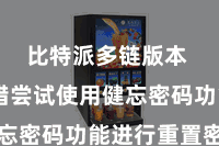 比特派多链版本  您不错尝试使用健忘密码功能进行重置密码