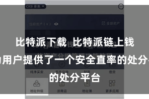 比特派下载  比特派链上钱包为用户提供了一个安全直率的处分平台